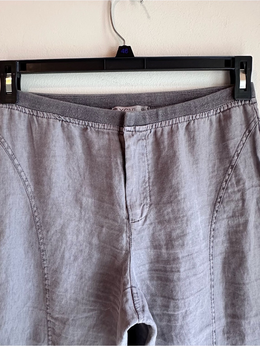 XCVI Gray Linen Cargo Gaucho Wide Leg Crop Pants #22269 - Picture 4 of 5